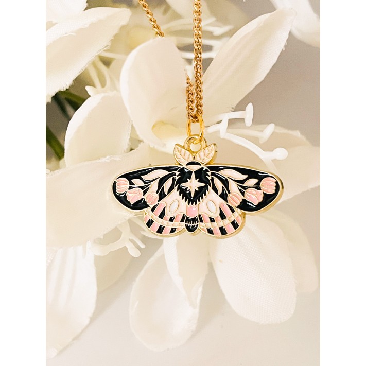 Pink & Black Moth